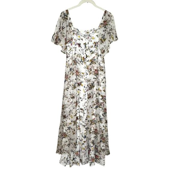 VTG Gail Garner All That Glitters San Francisco Dress Size Small Floral Sheer - Picture 1 of 11